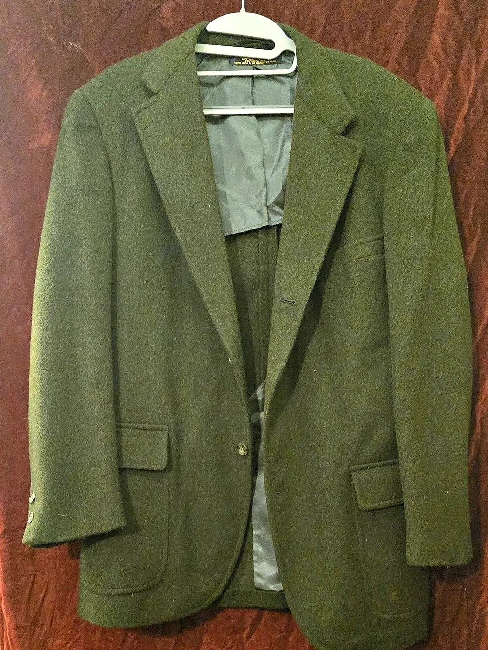 Brooks Brothers Men's Green 100% Wool Sport Coat Size 42